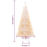 Artificial Christmas Tree with Iridescent Tips White 210 cm PVC - Close-Up Angle