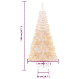 Artificial Christmas Tree with Iridescent Tips White 240 cm PVC - Close-Up Angle