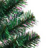 Artificial Christmas Tree with Iridescent Tips Green 120 cm PVC - Top-Down View