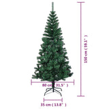 Artificial Christmas Tree with Iridescent Tips Green 150 cm PVC - Low Angle