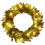 Artificial Christmas Trees 2 pcs with Wreath, Garland and LEDs - Extra Image