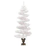 Swirl Pre-lit Christmas Tree with Pot White 120 cm PVC - Top-Down View