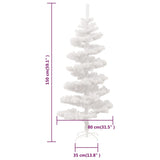 Swirl Pre-lit Christmas Tree with Stand White 150 cm PVC - Extra Image