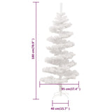 Swirl Pre-lit Christmas Tree with Stand White 180 cm PVC - Extra Image