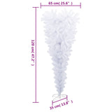 Upside-down Artificial Christmas Tree with Stand White 120 cm - Close-Up Angle