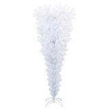Upside-down Artificial Christmas Tree with Stand White 150 cm - Side View