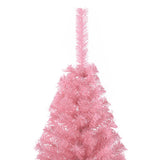 Artificial Half Christmas Tree with Stand Pink 120 cm PVC - Rear View
