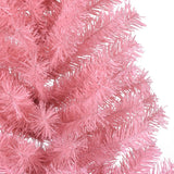 Artificial Half Christmas Tree with Stand Pink 120 cm PVC - Close-Up Angle