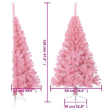 Artificial Half Christmas Tree with Stand Pink 120 cm PVC - Extra Image