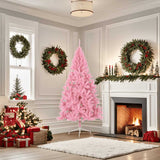 Artificial Half Christmas Tree with Stand Pink 180 cm PVC - Front View