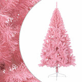 Artificial Half Christmas Tree with Stand Pink 180 cm PVC - Side View
