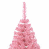 Artificial Half Christmas Tree with Stand Pink 180 cm PVC - Rear View