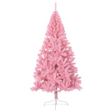 Artificial Half Christmas Tree with Stand Pink 210 cm PVC - Side View