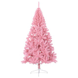 Artificial Half Christmas Tree with Stand Pink 240 cm PVC - Side View