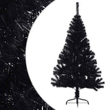 Artificial Half Christmas Tree with Stand Black 120 cm PVC - Side View