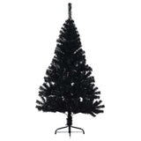 Artificial Half Christmas Tree with Stand Black 120 cm PVC - Top-Down View