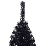 Artificial Half Christmas Tree with Stand Black 120 cm PVC