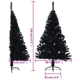 Artificial Half Christmas Tree with Stand Black 120 cm PVC - Extra Image