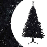 Artificial Half Christmas Tree with Stand Black 150 cm PVC - Side View