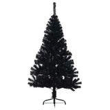 Artificial Half Christmas Tree with Stand Black 150 cm PVC - Top-Down View