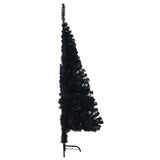 Artificial Half Christmas Tree with Stand Black 150 cm PVC - 45-Degree Angle