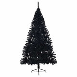Artificial Half Christmas Tree with Stand Black 180 cm PVC