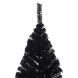 Artificial Half Christmas Tree with Stand Black 180 cm PVC