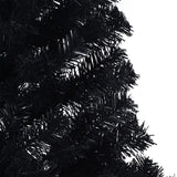 Artificial Half Christmas Tree with Stand Black 180 cm PVC - Rear View