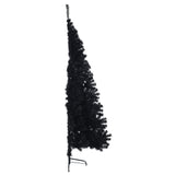 Artificial Half Christmas Tree with Stand Black 210 cm PVC - Top-Down View