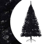 Artificial Half Christmas Tree with Stand Black 240 cm PVC