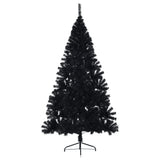 Artificial Half Christmas Tree with Stand Black 240 cm PVC - Side View