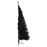 Artificial Half Christmas Tree with Stand Black 240 cm PVC - Top-Down View