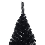 Artificial Half Christmas Tree with Stand Black 240 cm PVC - 45-Degree Angle