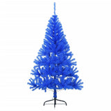 Artificial Half Christmas Tree with Stand Blue 120 cm PVC - Side View