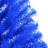 Artificial Half Christmas Tree with Stand Blue 120 cm PVC - Rear View