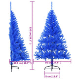 Artificial Half Christmas Tree with Stand Blue 150 cm PVC