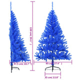 Artificial Half Christmas Tree with Stand Blue 150 cm PVC - Extra Image