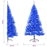 Artificial Half Christmas Tree with Stand Blue 180 cm PVC