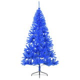 Artificial Half Christmas Tree with Stand Blue 210 cm PVC - Side View