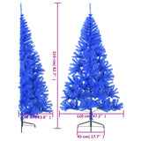 Artificial Half Christmas Tree with Stand Blue 210 cm PVC - Extra Image