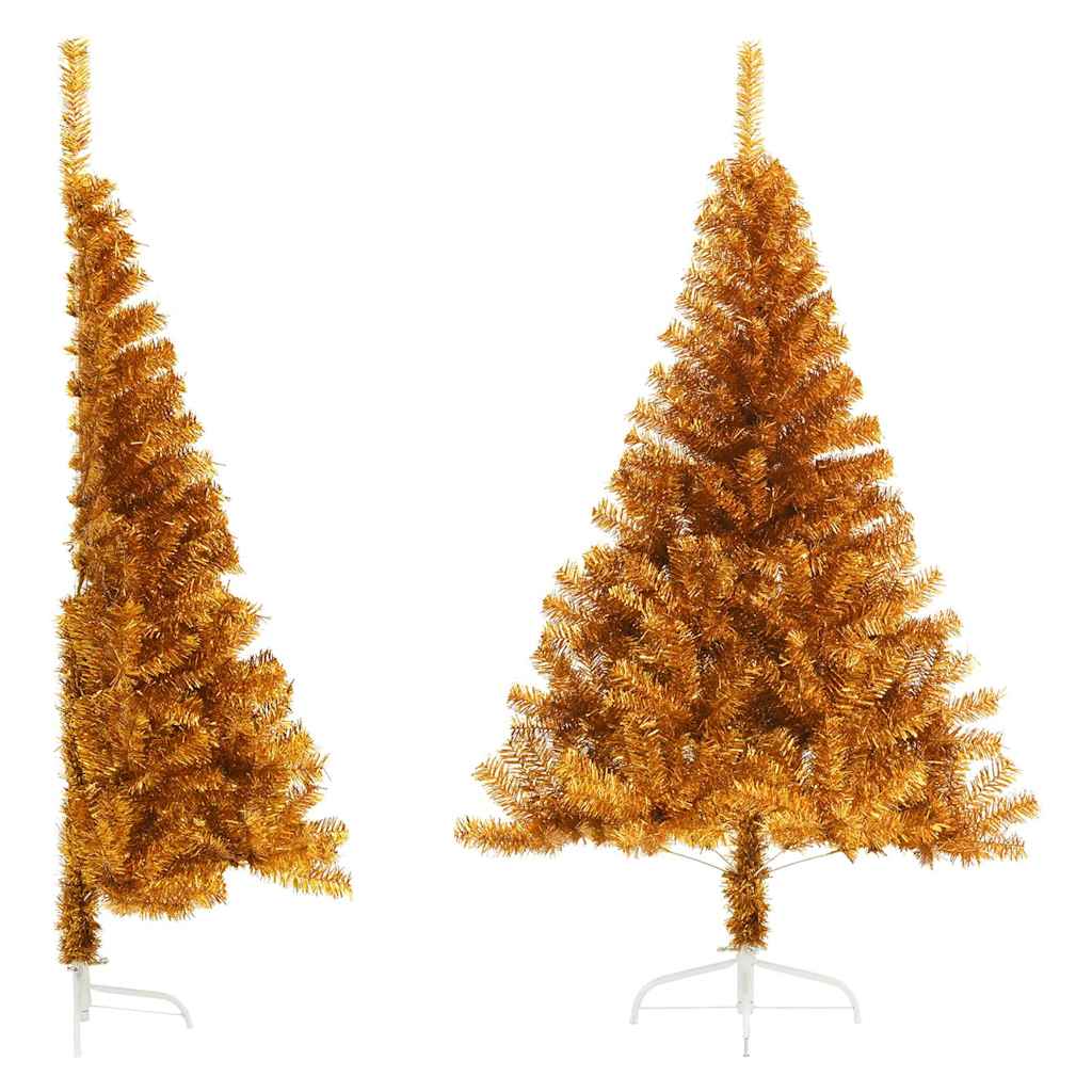 Artificial Half Christmas Tree with Stand Gold 120 cm PET