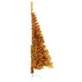 Artificial Half Christmas Tree with Stand Gold 120 cm PET - Side View