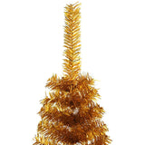 Artificial Half Christmas Tree with Stand Gold 120 cm PET - 45-Degree Angle