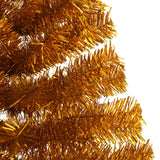 Artificial Half Christmas Tree with Stand Gold 120 cm PET - Rear View
