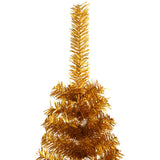 Artificial Half Christmas Tree with Stand Gold 150 cm PET - 45-Degree Angle