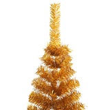 Artificial Half Christmas Tree with Stand Gold 210 cm PET - 45-Degree Angle