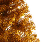 Artificial Half Christmas Tree with Stand Gold 210 cm PET - Rear View