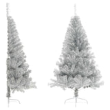 Artificial Half Christmas Tree with Stand Silver 150 cm PET