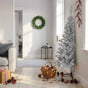 Artificial Half Christmas Tree with Stand Silver 150 cm PET