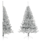 Artificial Half Christmas Tree with Stand Silver 180 cm PET